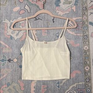 Aerie White Sleeveless Crop Camisole Top